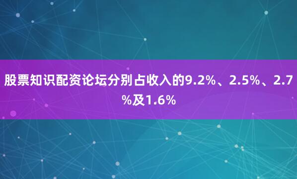股票知识配资论坛分别占收入的9.2%、2.5%、2.7%及1.6%